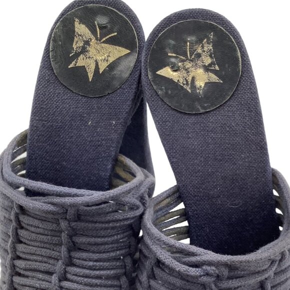 TRUE VINTAGE 70s Macrame Caged Platform Sandals Chunky Heel Coruna's by Noble - Picture 8 of 11